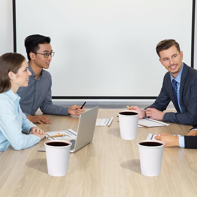 210 Count 12 oz Coffee Cups, White Paper Cups 12 oz for Water Juice or Tea, Perfect for Office Home Party