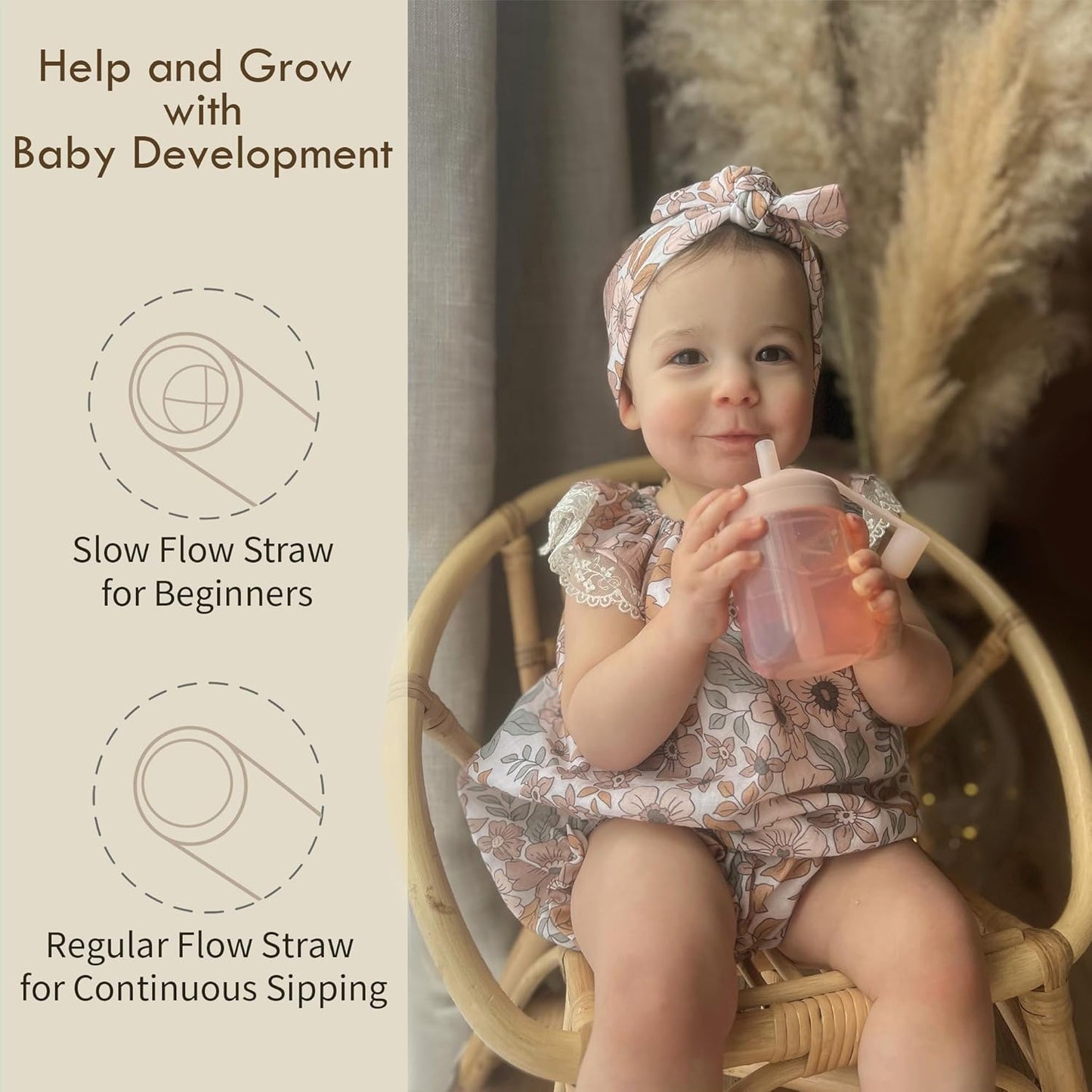 Moonkie Silicone Toddler Sippy Cup Training Cup with Straw Lid | BPA-Free Drop-Proof Cup | Baby Led Weaning | 5 oz, 1 Pack