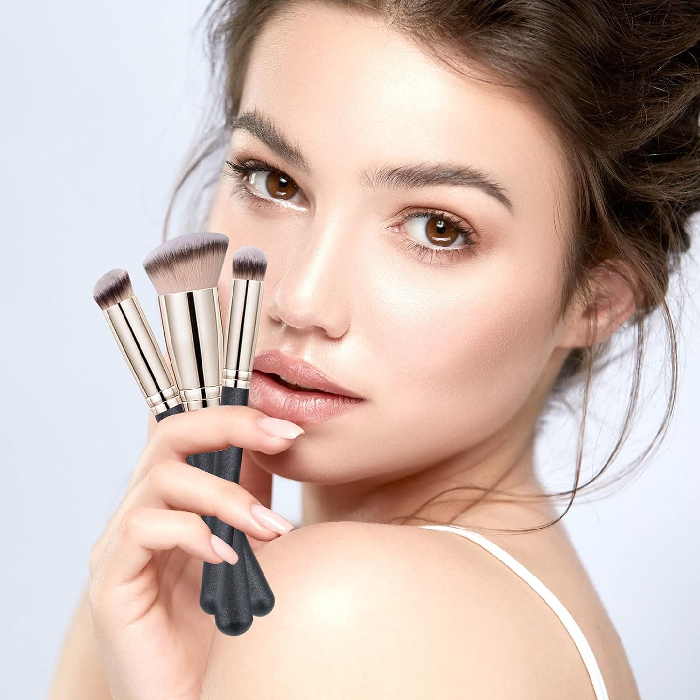 Makeup Brushes Daubigny Foundation Makeup Brushes for Liquid Makeup Pro Kabuki Foundation Brushes Set Premium Synthetic Bristles for Blending Liquid Cream Flawless Powder Buffing Stippling Concealer