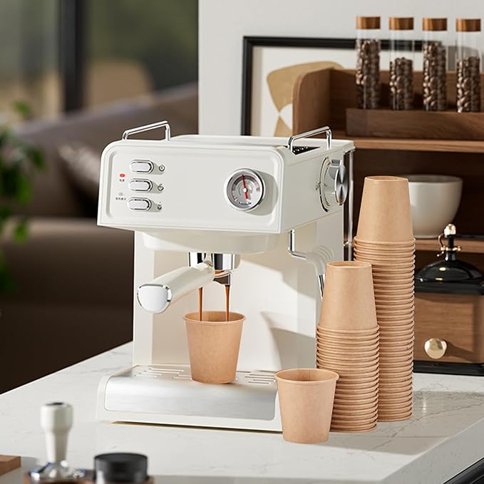 SIUQ 400 Pack 3 oz Kraft Paper Cups, Disposable Bathroom Cups, Mini Mouthwash Cups, Hot/Cold Beverage Drinking Cup for Gargle Espresso Juice Medicine (Brown)