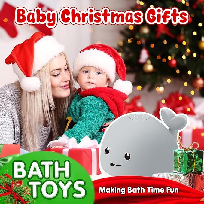 Gigilli Bath Toys for Kids Ages 1-3, Baby Bath Toys 1 2 3 Year Boy Girl Gifts Christmas Stocking Stuffers for Babies 6-12-18 Months Light Up Whale Bath Toy Sprinkler Toddler Birthday Bathtub Water Toy