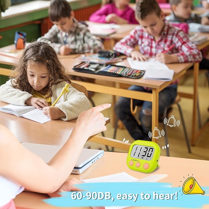 Classroom Timers for Teachers Kids Large Magnetic Digital Timer Teacher Supplies 2 Pack-Green Pink