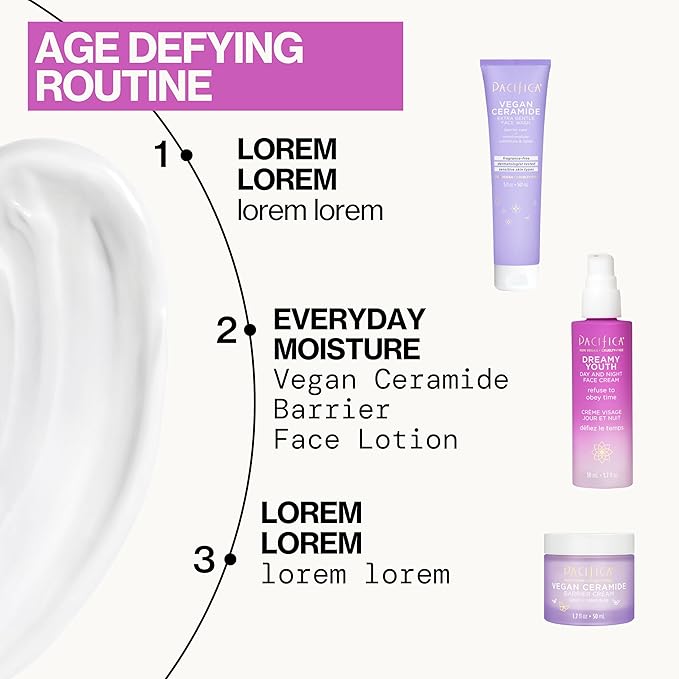 Pacifica Face Moisturizer Lotion - Dreamy Youth Day & Night Face Cream, Daily Skincare, Grapeseed Oil, Peptides, Hydrating, Facial Lotion, Skincare, For Dry Skin, Vegan, 1.7 fl oz (1 Count)