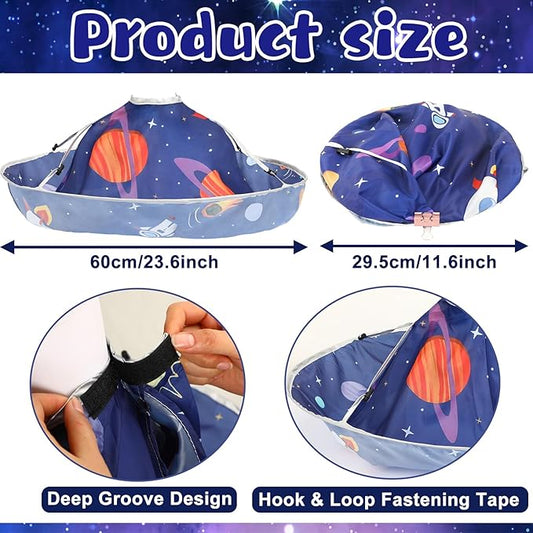 FEBSNOW Kids Hair Cutting Cape, Cartoon Prints Adjustable Haircut Cape Umbrella for Kids Adults Home Salon Barber Supplies