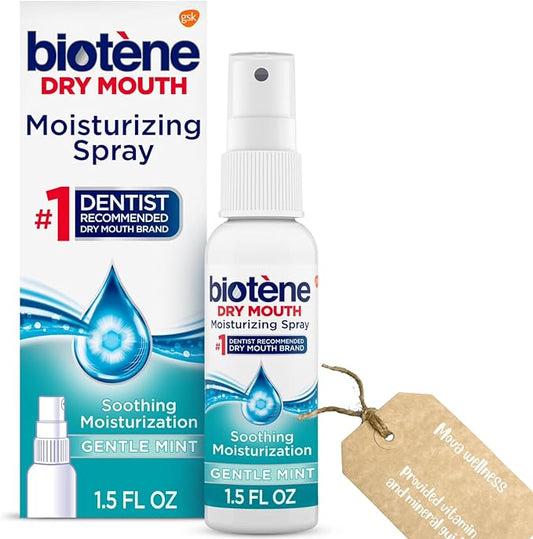 Moisturizing Dry Mouth Relief Spray – Gentle Mint Flavor – Hydrating Oral Care for Fresh Breath – 1.5 fl oz