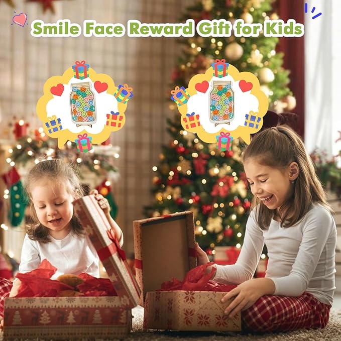 Reward Jar for Kids 25 Tokens Smiley Face Class Reward Jar Compliment Jar for Classroom Home Back to School Gifts for Students