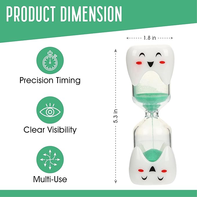 2 Minute Toothbrush Sand Timer for Kids - Single Large Pack Smiley Hour Glass