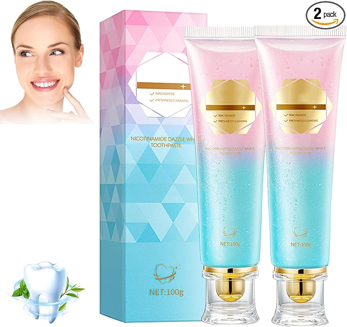 2Pcs Niacinamide Whitening Toothpaste Acssart Radiant White Toothpaste,Niacinamide Intensive Whitening Toothpastes,Nicotinamide Radiant Whiten Toothpastes