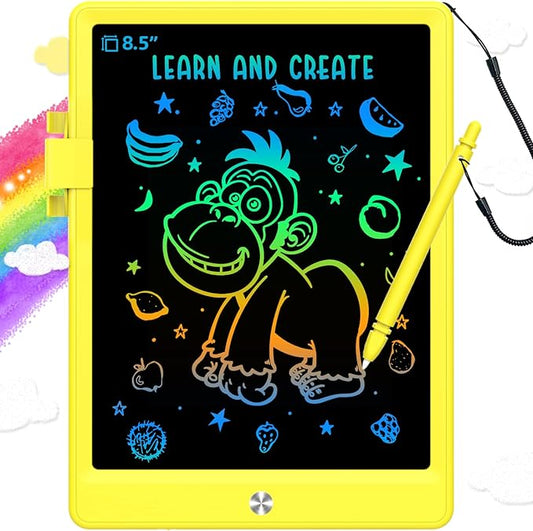 Toddler Toys for 3-6 Years Old Girls Boys, LCD Writing Tablet 8.5 Inch Doodle Board, Electronic Drawing Tablet, Drawing Pads,Travel Gifts for Kids Age 3 4 5 6 7 Year Old Girls Boys (Yellow)