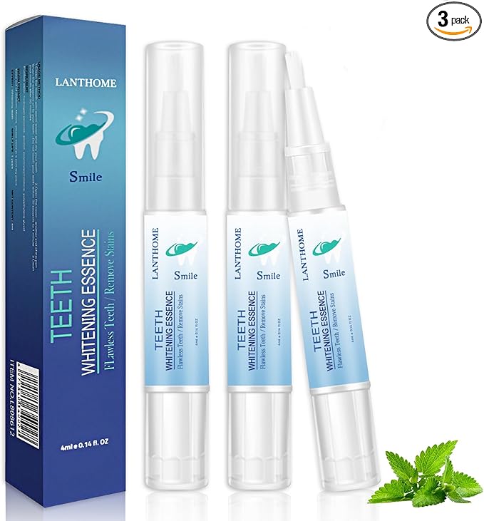 Teeth Whitening Essence Pen - Reduces Teeth Stains and Yellowing, Travel-Friendly Tooth Whitening Pen with Mint Flavor, Gentle on Sensitive Teeth Care (3pcs)