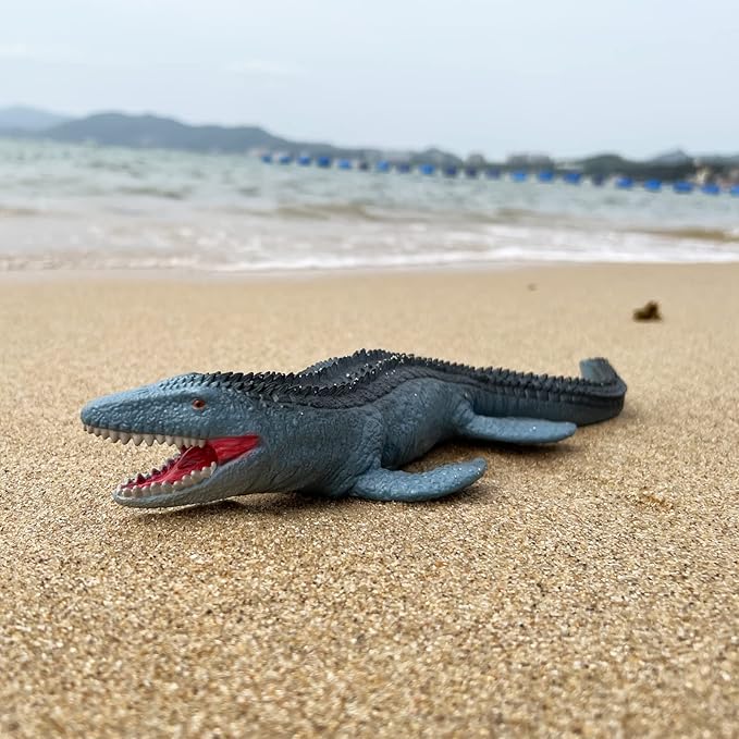 Gemini&Genius Mosasaurus Toy for Kids, Marine Reptile Animal Soft Plastic Sea Shark Toy Action Figure, Gift Great for Educational, Cake Topper, Swim, Bath Toys, Stocking Stuffers for Kids