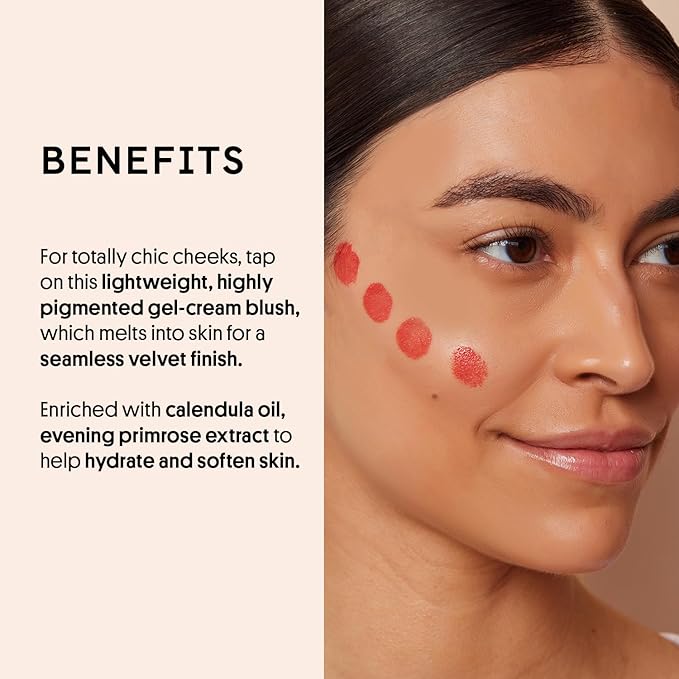 Winky Lux Cheeky Rose Liquid Blush - Gel Cream Makeup with Buildable Color and Lightweight Velvet Finish, Long-Lasting Deep Coral Shade, Darling