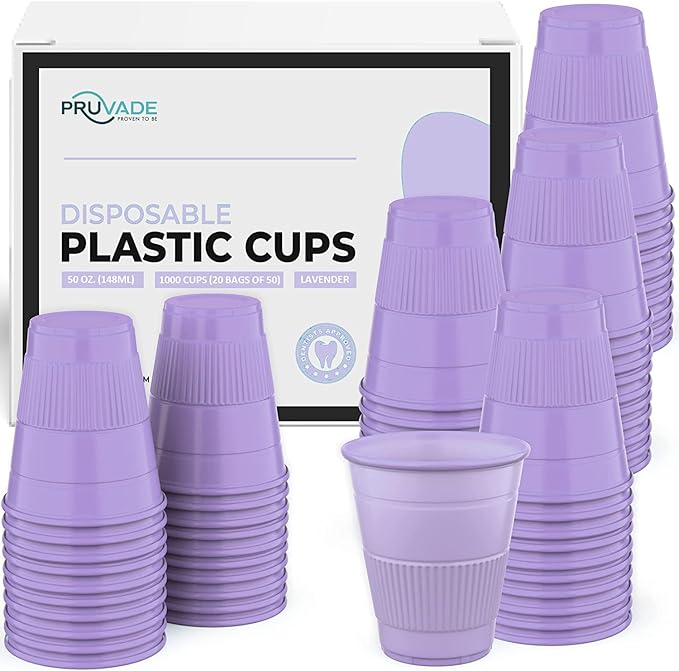 Disposable Cups | 500 Pack | 5 oz Purple Plastic Cups, Small Bathroom Cups, Disposable Cups Small, Perfect as Medicine, Water, Rinsing, Mouthwash Cups, Party Cups, Party Tumblers | Purple