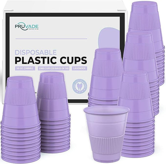 Disposable Cups | 500 Pack | 5 oz Purple Plastic Cups, Small Bathroom Cups, Disposable Cups Small, Perfect as Medicine, Water, Rinsing, Mouthwash Cups, Party Cups, Party Tumblers | Purple