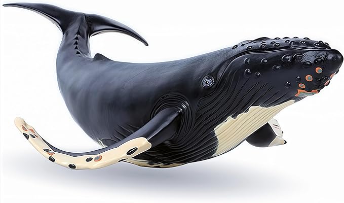 Gemini&Genius Humpback Whale Action Figure, Sea Animal Orca Blackfish Toys, Soft Rubber Ocean Shark, Great for Kids Bath Toys Swimming Toys, Beach Toys, Perfect Cake Coppers
