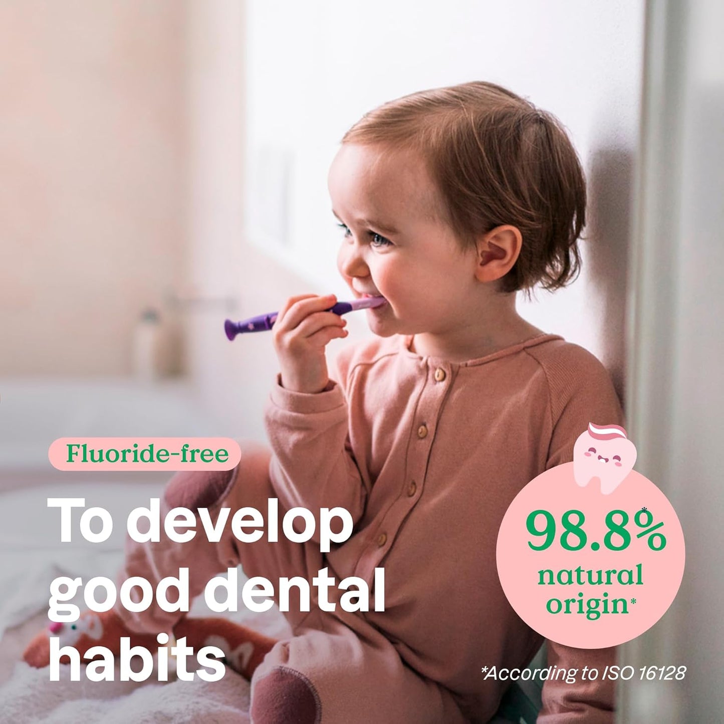 ATTITUDE Baby and Child Fluoride-Free Training Toothpaste, EWG Verified, Naturally Derived Ingredients, Vegan, Strawberry, 2.6 Oz