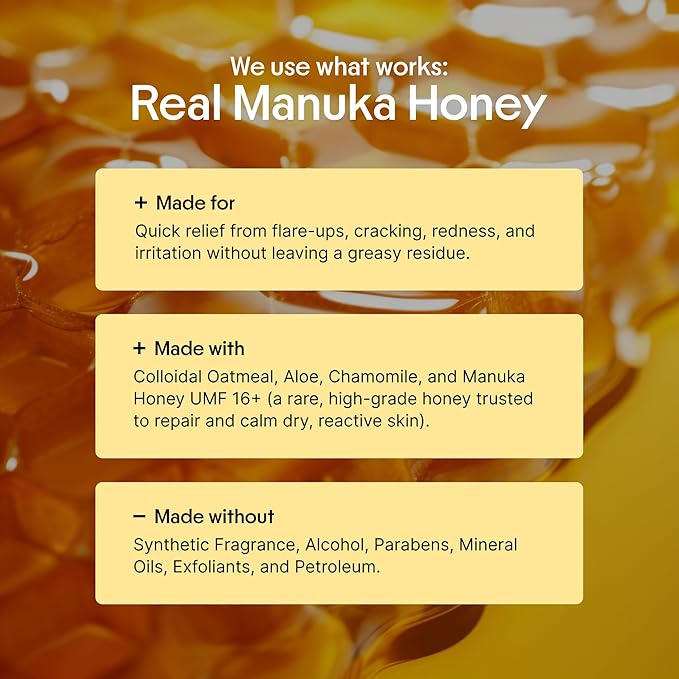 Clearbody Organics Manuka Honey Cream - 2 Fl Oz - Soothing Eczema Cream - Deep Hydration with Colloidal Oatmeal - Instant Manuka Relief for Dry, Itchy Skin