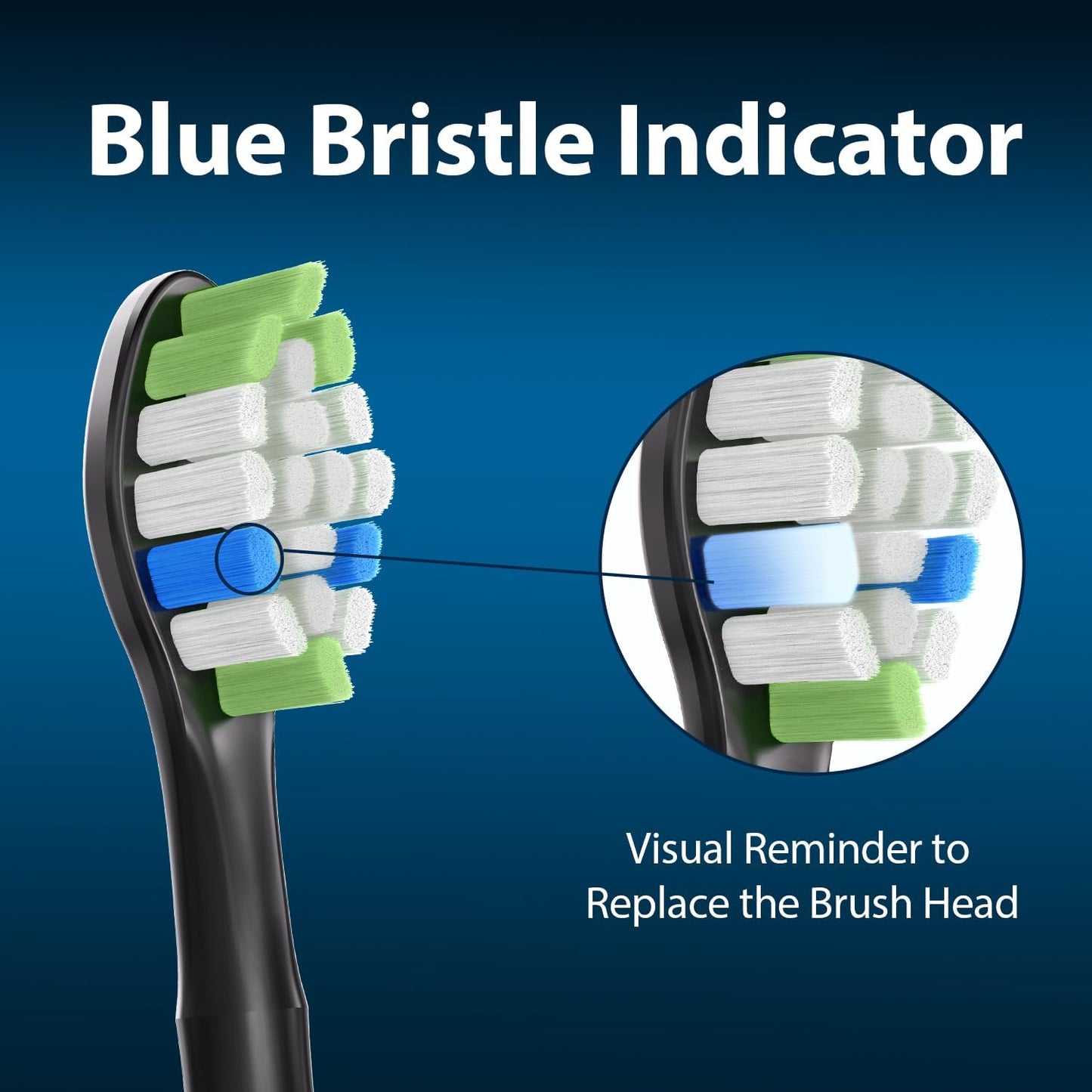 Replacement Toothbrush Heads Compatible with Philips Sonicare ProtectiveClean 4100 5100 5300 6100 Electric Toothbrushes, W Replacement Head for Sonicare, Black, 8 Count