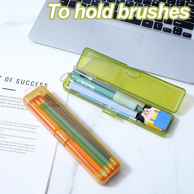 2 Pack Toothbrush Holders Travel Case,Toothbrush Holders for Travel 7.9 x 1.8 x 1.1 In,Portable Plastic Toothbrushes Travels Holder with Secure Seal, Yellow & Green