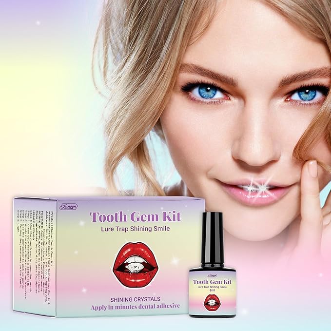 Tpyag Tooth Gem Kit, DIY Crystals Jewelry Kit Teeth Gems Kit, Professional Fashionable Tooth Gems Kit for Teeth, Teeth Jewelry Starter kit, Safe & Easy Application - Long Lasting Sparkle