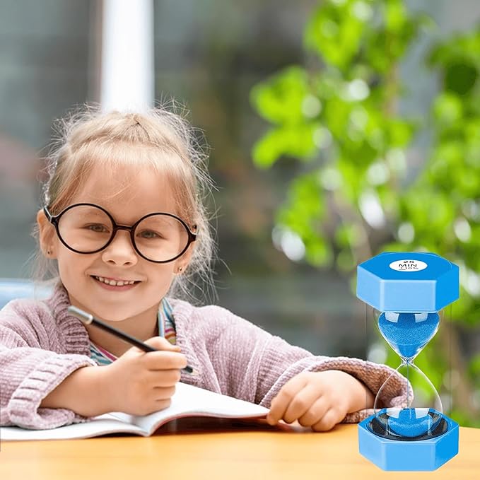 Hourglass Timer 25 Minute, Plastic Sand Clock 25 Min, Small Blue Sand Watch 25 Minutes, Colorful Hour Glass Sandglass Timer for Kids, Games, Classroom, Kitchen, Decorative