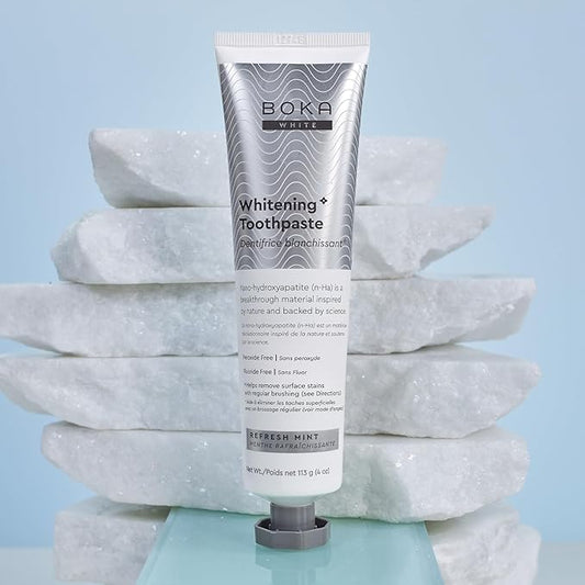 Boka Fluoride Free Whitening* Toothpaste and Boka Teeth Whitening Powder, Nano Hydroxyapatite, Appropriate for Sensitive Teeth, for Adults Oral Care