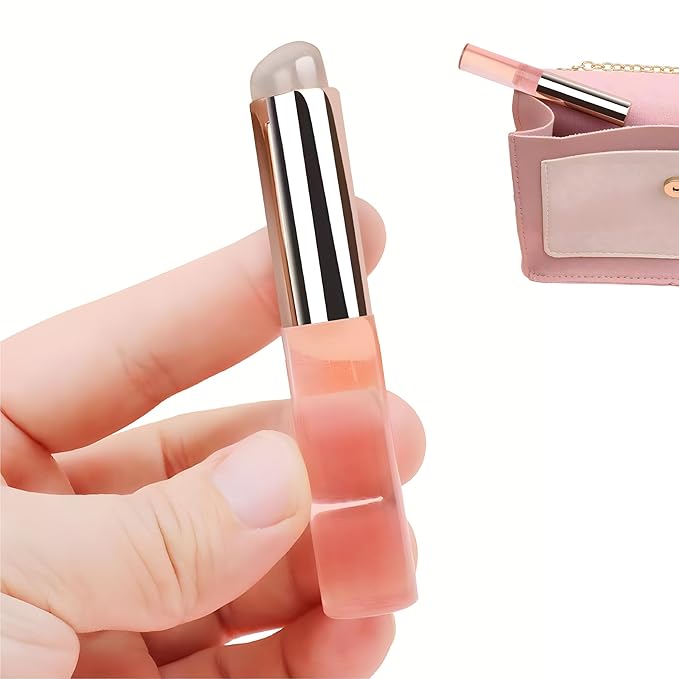 2pcs Silicone Lip Brush, Suitable for Even Application of Lipstick Lip Balm Lip Gloss, Soft Silicone Material, Hygienic, Convenient and Easy to Clean, Enhances Lip Care (Prink)