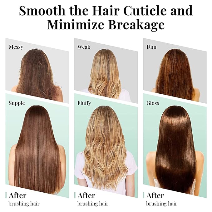 Hair Brush, Detangling Brush Portable Travel, Glitter Egg Shape Anti Static Knots, Air Cushion Massage Detangler Brush for Adults Kids Curly Long Thick Dry Wet Frizzy Damaged Hair