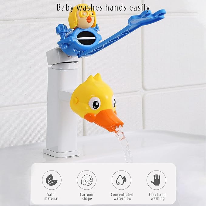 Naysku Cartoon Faucet Extender, Safety Faucet Extender for Children Toddler Kids Hand Washing Baby Kids Hand Wash Helper Bathroom Sink, Silicone Faucet Extender Extender