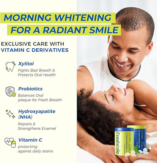 Whitening Toothpaste Tablets with Nano-Hydroxyapatite (NHA), Natural Teeth Whitening & Repair, Xylitol for Fresh Breath, Fluoride-Free, Protects Sensitive Teeth & Gums (120 Count)