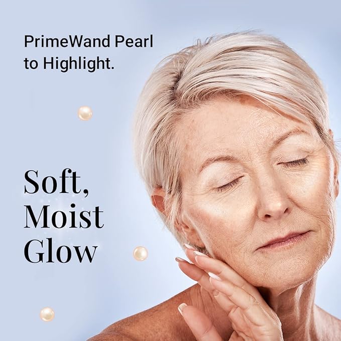 Prime Prometics PrimeWand Pearl Stunning & Natural Pro-Age Makeup Highlighter Stick for Mature Women Infused With Pearl Extract