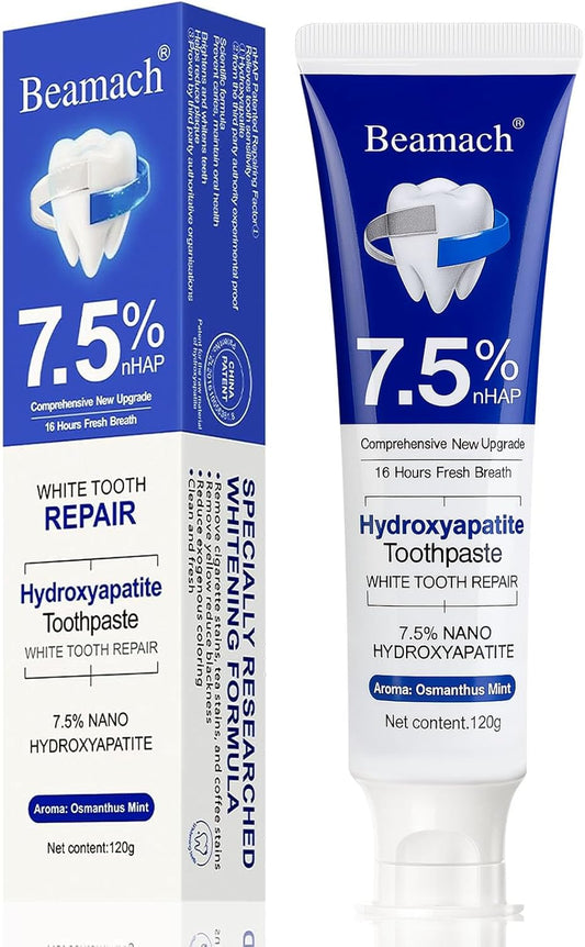 Hydroxyapatite Toothpaste - Fluoride-Free Nano Hydroxyapatite Toothpaste 7.5 | Enamel Repair | Breath Freshening | Mild Mint | Appropriate for Sensitive Teeth 4.23oz (1)