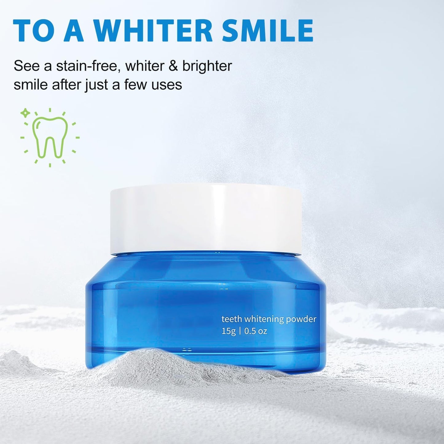 Teeth Whitening Powder, Natural Teeth Whitener, Teeth Whitening Powder Toothpaste, Instant Teeth Whitening and Stain Removal, Fresh Breath (2PCS)