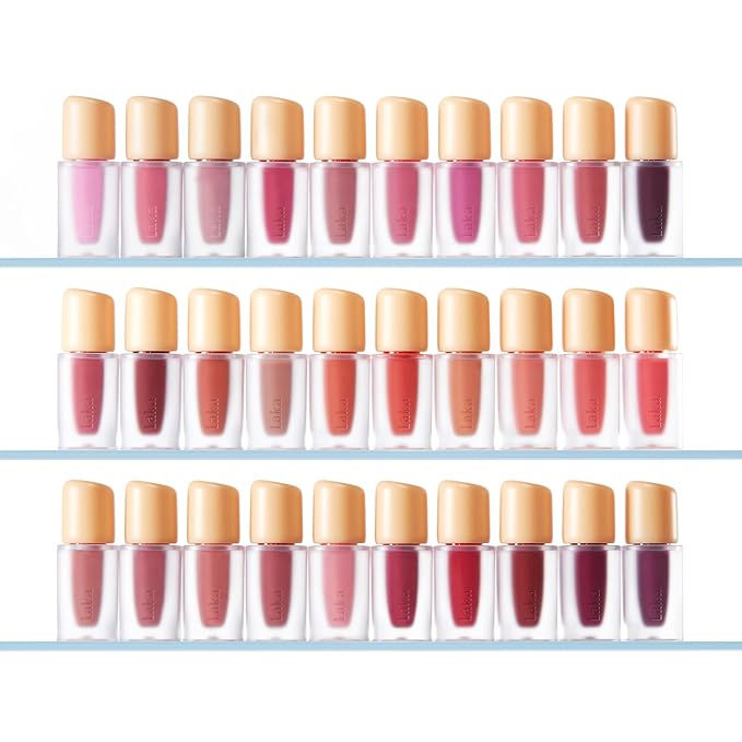 Laka Fruity Glam Lip Tint Mini, 1.9g/0.07oz, Glowing Lip Stain with Wide Color Spectrum, Hydrating & Lightweight Texture, Long-Lasting Bold Stain, Non-Sticky, Vegan, K-Beauty (#101 Joyful)