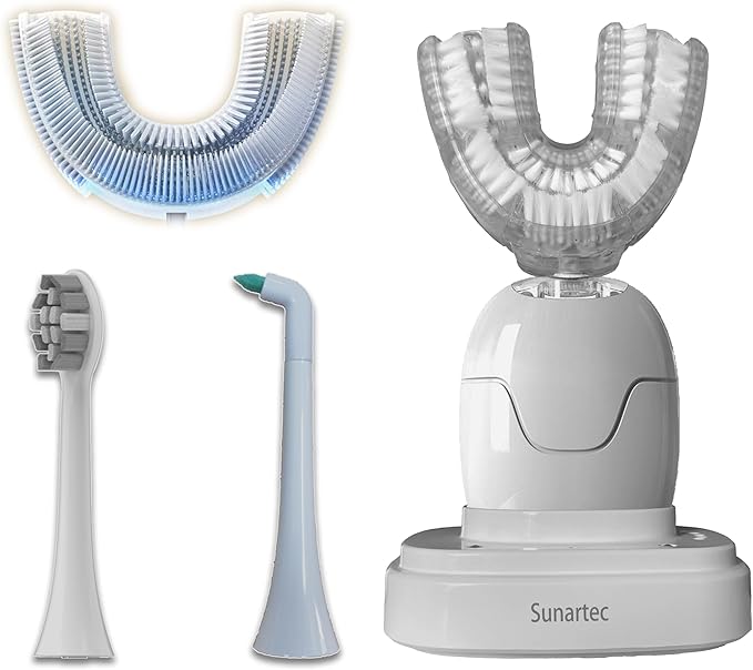 360° U-Shaped Toothbrush for Adults, Suitable for People with Limited Mobility Original Newupgrade Automatic Electric Toothbrushes, Multiple Brush Heads Options,IPX7 Waterproof