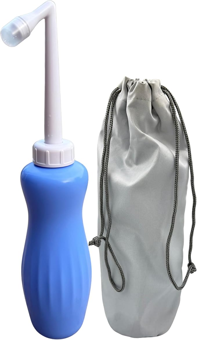 Upgraded Portable Bidet Bottle 16.9oz (500ml) with Carry Bag – Handheld Travel Bidet / Peri Bottle with Retractable Nozzle & Quick Air Valve – Postpartum, Camping, Toilet, Toddler Hygiene