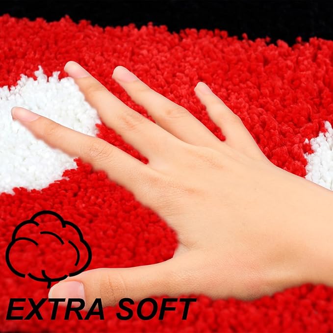 Mouse Eyes Bath Mat for Bathroom Non Slip, Kids Bath Rug - Soft, Plush Microfiber Bath Rug, Cute Bathroom Rugs Machine Washable (Christmas, Birthday)