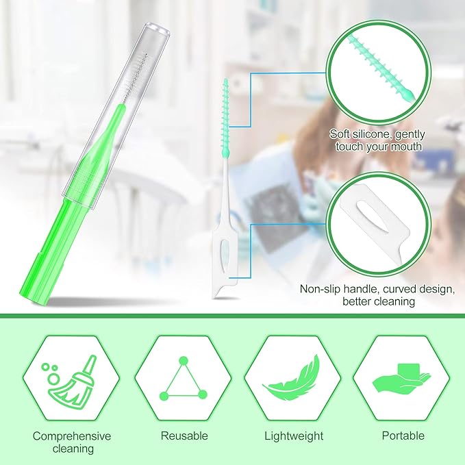 Zopeal 250 Pieces Braces Flossers Interdental Brush for Cleaner Tooth Toothpick Dental Teeth Flossing Picks Head Oral Dental Hygiene Cleaning Tool Soft Cleaners
