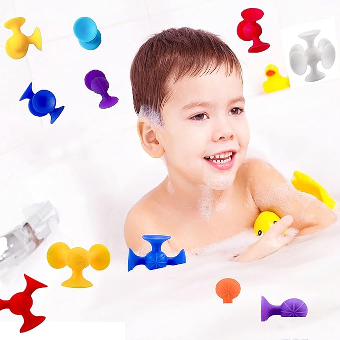 Big Suction Bath Toys for Kids Ages 3-8 , 36 PCS Fidget Suction Cup Toys Construction Set Water Toys for Babies and Toddlers,Window Building Toy Road Trip Travel Essentials for Kids Gifts