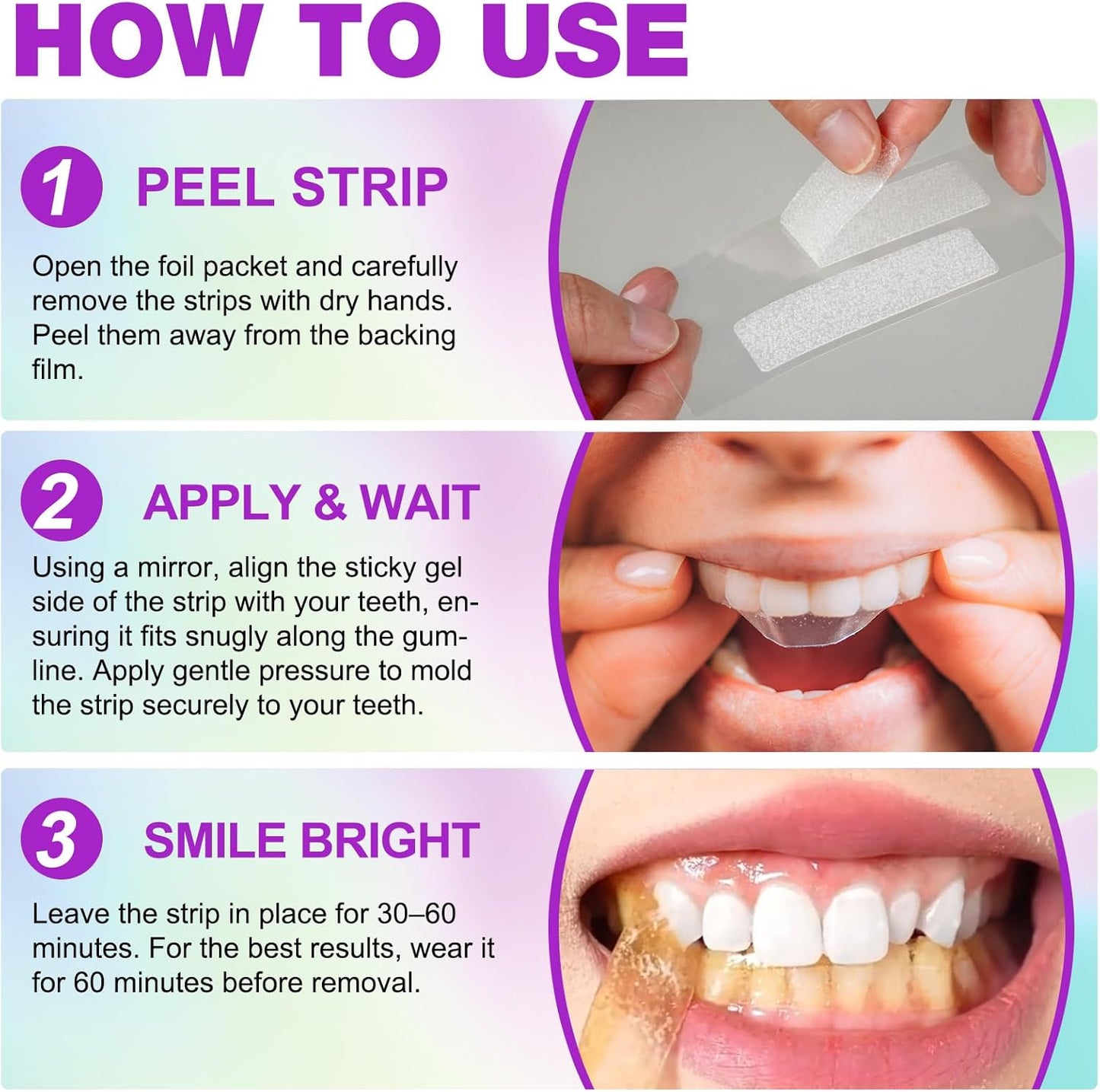 Teeth Whitening Strips,7-Day whitening Strips,Peroxide Free,Sensitive Teeth Whitener,Enamel Safe for Whiter Teeth,Deep Stains Removal,nstant Teeth Whitening Without The Harm (28pcs)