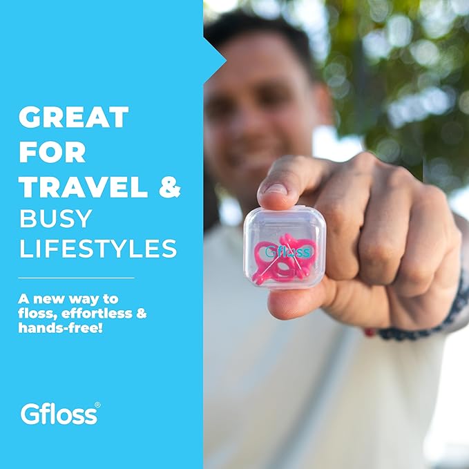 Hands-Free Dental Floss - 120 Count (Pack of 3) + Light Travel Case - Easy to Use, Discreet Flossers for Adults | Travel Floss | Thin Soft Floss for Tight Teeth | PFAS-Free | Unwaxed