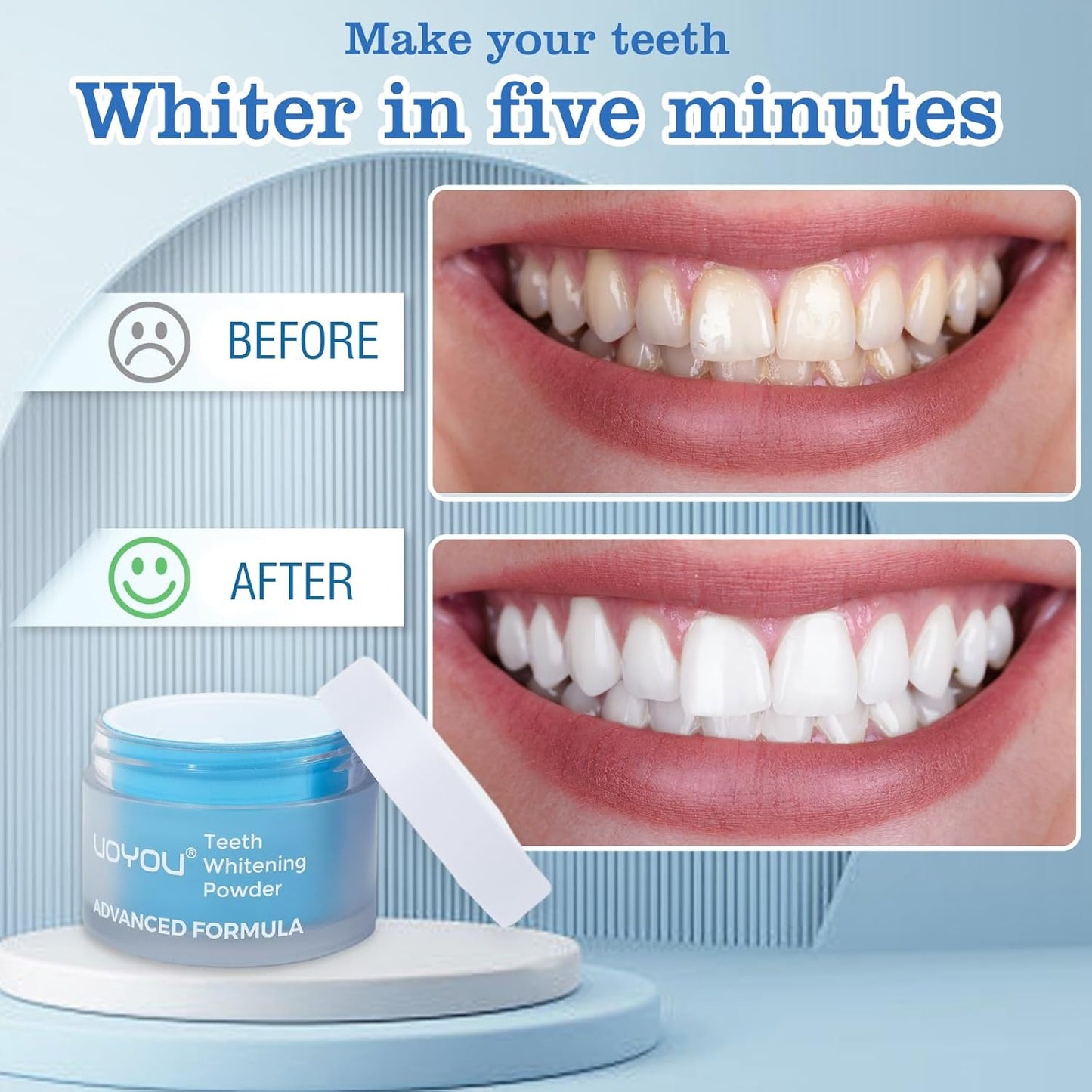 Teeth Whitening Powder, Dentist Approved-Repair Enamel & Sensitivity-Free Whitening Tooth Powder, 6 Month Supply, Tea, Coffee, Wine & Smoking Stains Remover, Peroxide Free, Cool Mint Flavor