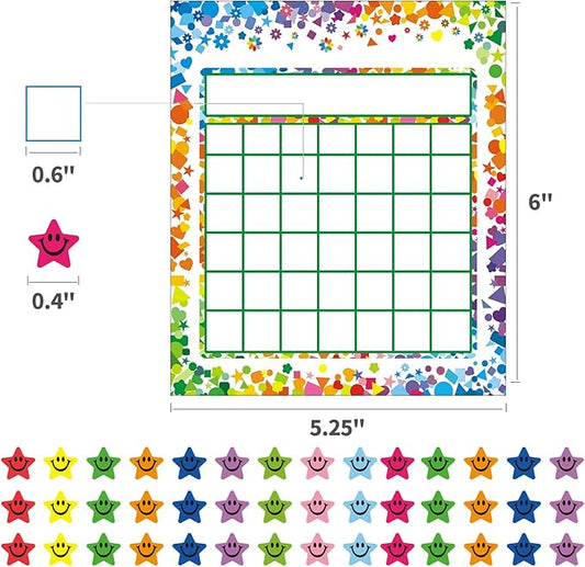 REGELETO 100 Pack Incentive Reward Chart for Kids, 2 Designs Incentive Behavior Chart with 2400 Star Stickers Kids Chore Sticker Chart at Home.