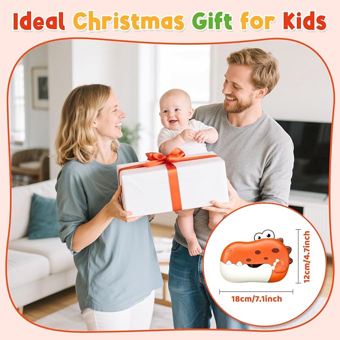 Baby Bath Toys, Rechargeable Dinosaur Bath Bubble Machine with Music, Bathtime Bathtub Toys for Toddlers Christmas Birthday Gifts, Bubble Maker Toys for Kids Ages 1-3 4-8 Baby Gifts (Red)