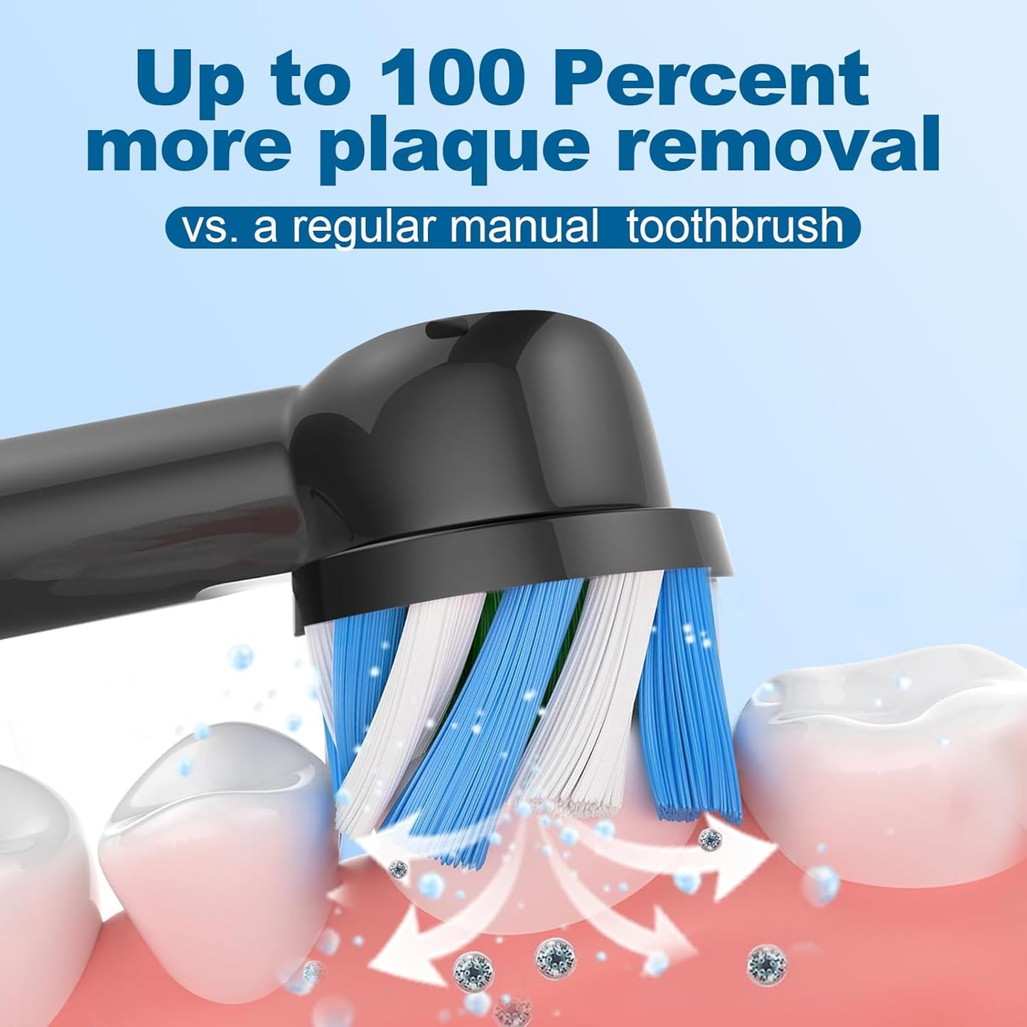 16 Pcs Replacement Toothbrush Heads Compatible with Braun Oral B Pro 1000/7000/9600/5000/3000, Precision Senesitive Brush Heads Refills for Genius X and Smart 1500 Electric Toothbrush (Black)