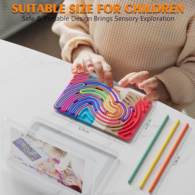 Sensory Fidget Toys for Kids Toddler Boys ,Sensory Activity Board for Stress Anxiety Autistic ADHD, Calm Down Travel Airplane Essentials Toy for 3+ Year Old, Stuffers Gifts for Teens Girls