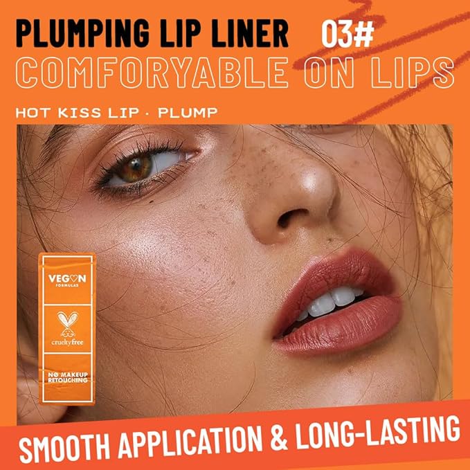 Matte Lip Liner Pencil for Shaping Lips, Retractable Creamy Brown Crayon LipLiner Pencil, Long Lasting Waterproof Lipstick Lip Liner Makeup, Vegan Beauty 03#