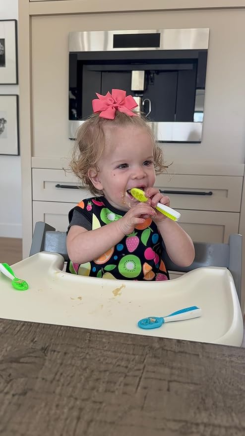 BapronBaby Neon Fruit Monster Bapron - No Neck Tie Safer Bib for Baby & Toddler - Soft Waterproof Stain Resistant - Machine Washable - Sz Preschool 3-5yrs