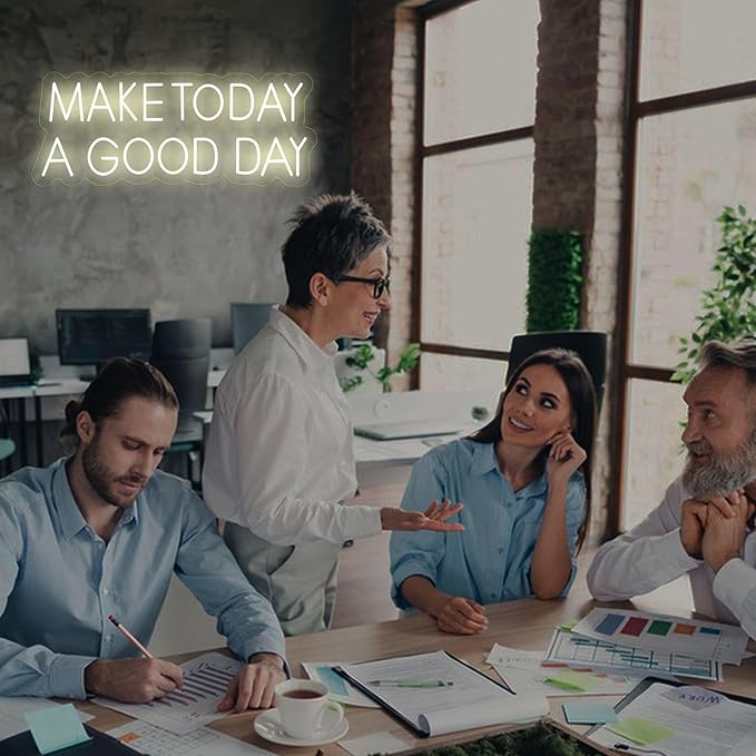 Make Today A Good Day Neon Sign Positive Led Neon Light for Wall Decor Inspirational Light Sign Wall Art LED Neon Light Up Sign for Party Wedding Birthday School Gym