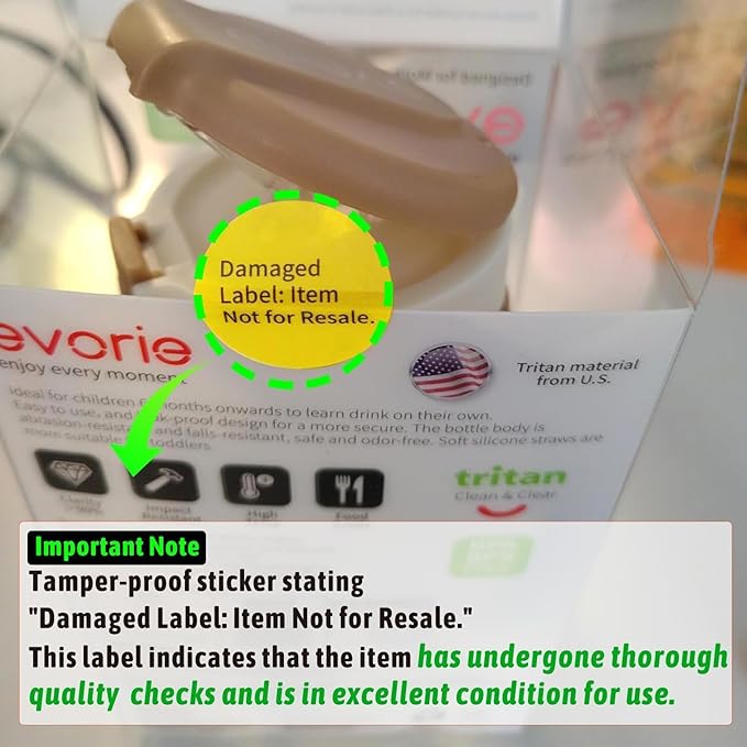 Evorie Tritan Spill Proof Toddler Straw Sippy Cup, 10 oz for Baby and Toddlers 1-3 Years Old, No Spill Straw Water Bottle with Removable Handles, Ideal for School, BPA-Free (Imaginations)